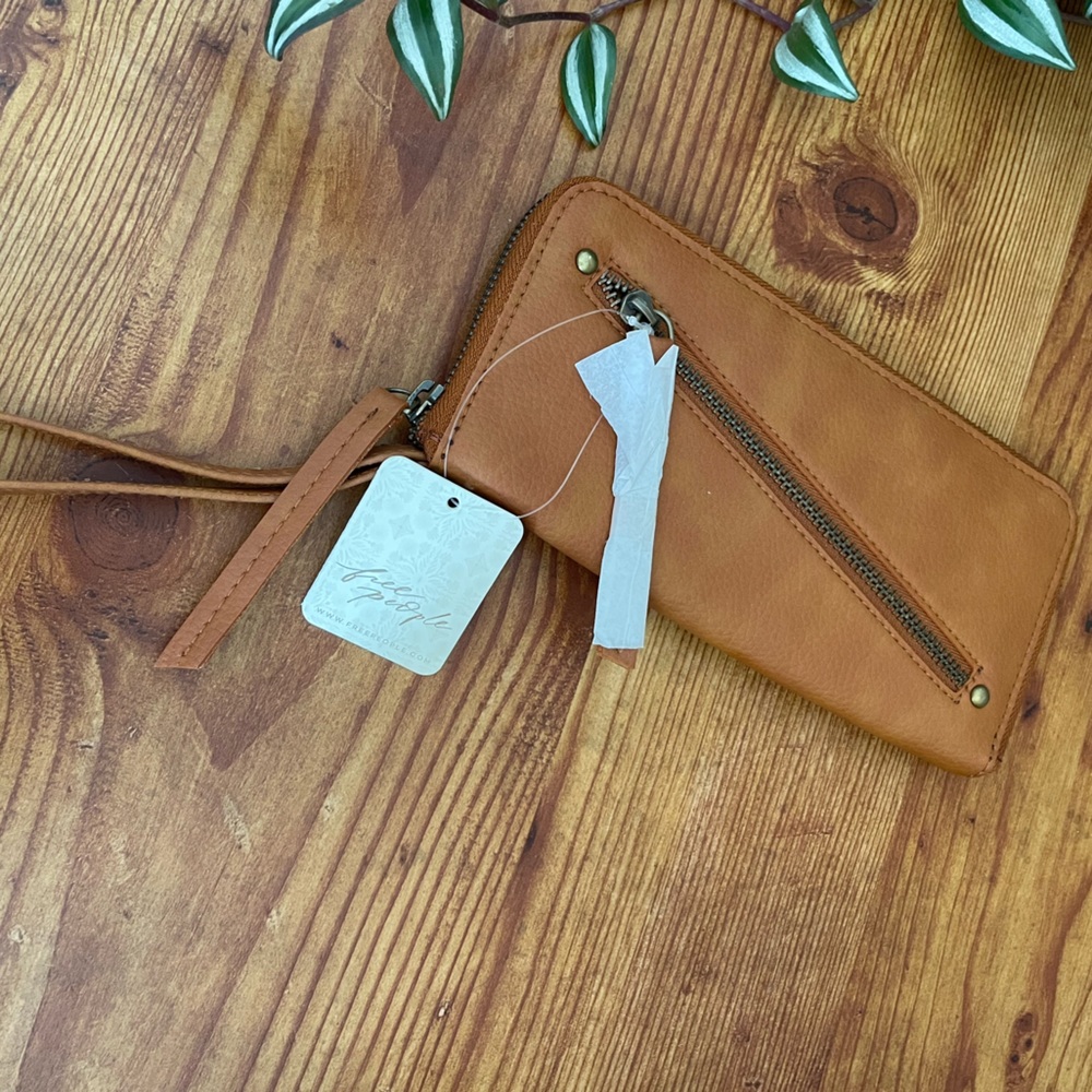 NWT Free People Distressed Vegan Wristlet Wallet